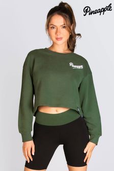 Grün - Damen Kurz geschnittenes Sweatshirt mit Logo (N66415) | 44 €