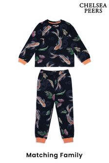 Chelsea Peers Blue Koi Fish Print Long Kids Pyjama Set (N66434) | €35