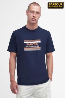 Niebieski - Barbour® International White Radley T-shirt (N66455) | 210 zł