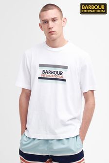 Biały - Barbour® International White Radley T-shirt (N66463) | 210 zł