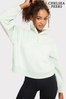 Grün - Chelsea Peers Sweatshirt in Pastellfarbe mit kurzem Reißverschluss (N66513) | 70 €