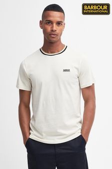 Barbour® International White Buxton Tipped T-Shirt (N66529) | AED222