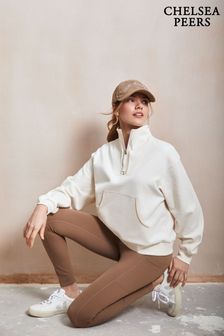 Chelsea Peers Cream Organic Cotton Quarter-Zip Sweatshirt (N66564) | €70
