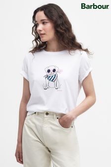 Barbour® White Honeywell Dog Graphic Print T-Shirt (N66599) | €52