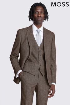MOSS Slim Fit Brown Tweed Jacket (N66654) | 787 QAR