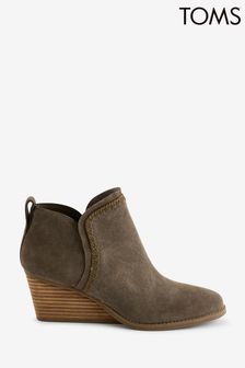 TOMS Green Kaia Wedge Boots in Canteen Suede (N66694) | 695 zł