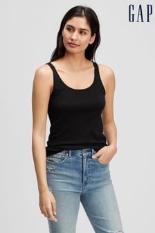 Črna - Gap majica brez rokavov s širokim izrezom Favourite (N66713) | €9