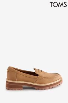 TOMS Natural Cara Loafers In Tan Leather (N66733) | Kč3,965