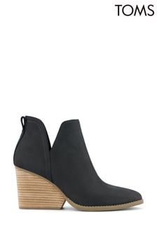 TOMS Eliza Cut Out Black Boots In Nubuck Leather (N66753) | €156