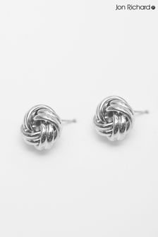 Argintiu - Jon Richard Tone Knot Stud Earrings (N66961) | 107 LEI