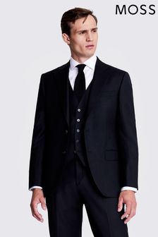Jachetă din țesătură diagonală cu croi standard Moss Negru (N67015) | 1,307 LEI