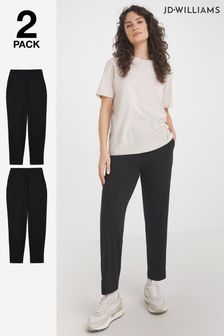 Komplet 2 črnih hlač iz džersija z zožanimi hlačnicami Jd Williams (N67249) | €36