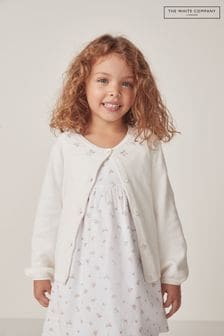 The White Company 100% Cotton Cotton Floral Embroidered White Cardigan (N67461) | $55 - $58