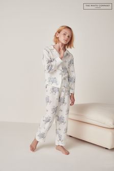 The White Company Classic Double Cotton Alice Floral White Pyjamas
