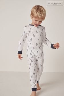 The White Company Organic Cotton Giraffe Print White Pyjamas (N67488) | KRW38,400 - KRW42,700