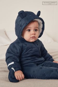 The White Company Blue Star Quilted Pramsuit