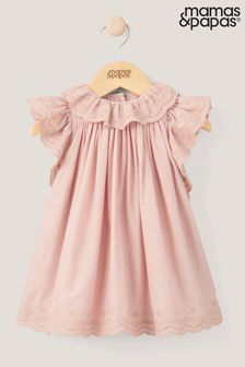 Mamas & Papas Pink Broderie Frill Dress (N67509) | 1,508 UAH