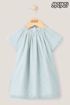 Mamas & Papas Green Embroidered Detail Dress (N67532) | kr640