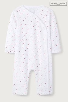 The White Company Organic Cotton Pointelle Wrap White Sleepsuit (N67674) | HK$226