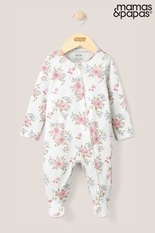 Mamas & Papas Pink Floral Print Sleepsuit (N67738) | €24