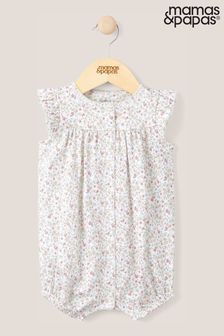 Mamas & Papas Pink Ditsy Floral Jersey Shortie Romper (N67747) | €25