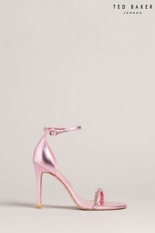 粉色 - Ted Baker Helenni Crystal Strap Heeled Sandals (N67843) | NT$5,830