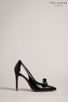 Ted Baker Orliney Patent Bow 100mm Cut Out Detail Black Courts (N67852) | 191 €