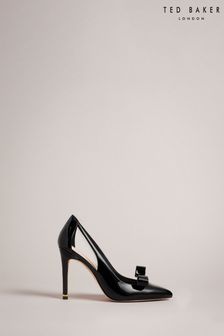 Ted Baker Orliney Patent Bow 100mm Cut Out Detail Black Courts