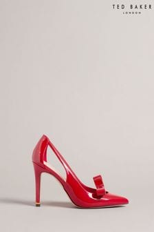 Ted Baker Red Orliney Patent Bow 100mm Cut-Out Detail Courts (N67873) | 674 QAR