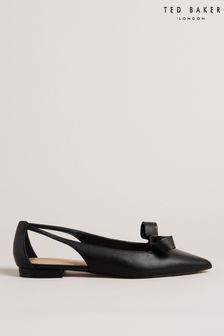 Ted Baker Marlini Bow Cut Out Detail Black Ballerinas
