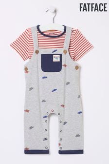 FatFace Grey Daisy Printed Jersey Dungarees Set (N68918) | $42