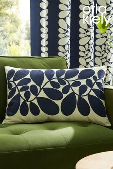 Orla Kiely Space Blue/Olive Green Sycamore Stripe Feather Filled Cushion (N68920) | 77 €