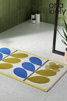 Orla Kiely Blue Fawn Stem Bloom Duo Bath Mat (N68956) | LEI 143