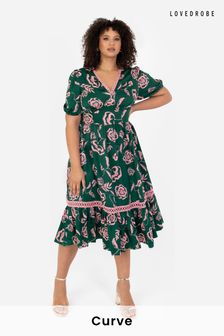 綠色 - Lovedrobe蛋糕裙擺泡泡袖中長洋裝 (N68965) | NT$2,330