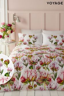 Voyage Fuchsia Heligan Floral Duvet Cover And Pillowcase Set