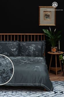 Timorous Beasties Navy 100% Cotton Tendril Spill Duvet Cover and Pillowcase Set (N68979) | $154 - $248