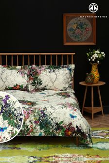 Timorous Beasties Dove Bloomsbury Garden Duvet Cover and Pillowcase Set (N68986) | Kč3,570 - Kč5,750