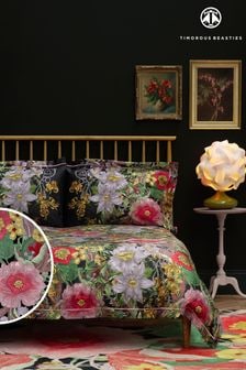 Timorous Beasties Midnight 100% Cotton Berkeley Blooms Duvet Cover and Pillowcase Set (N68994) | $154 - $248