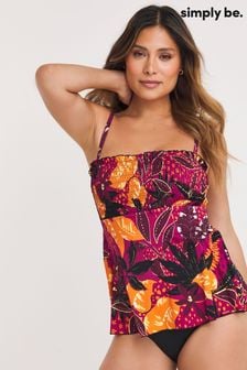 Simply Be Pink Magisculpt Tropical Print The Wonderpiece Swimsuit (N69102) | $105
