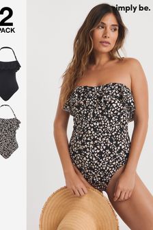 Simply Be Black Value Swimsuits 2 Pack (N69103) | €40