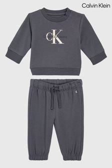 Calvin Klein Grey Monogram Sweatshirt Set (N69586) | AED471