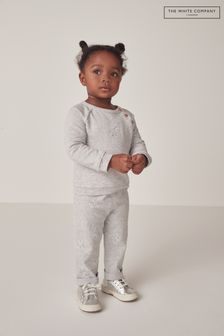 The White Company Grey Organic Cotton Zebra Sweatshirt And Legging Set