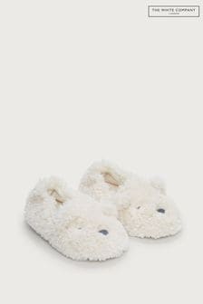 The White Company Natural Teddy Bear Borg Slipper (N69618) | $38