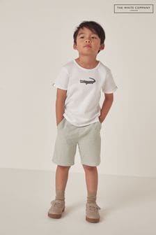 The White Company Organic Cotton Crocodile White T-Shirt And Gingham Shorts Set (N69626) | $79 - $84