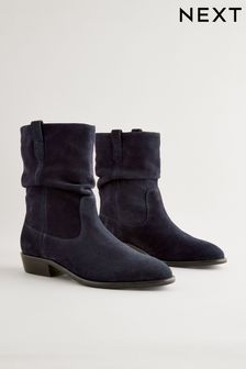 Black slouch ankle boots flat outlet