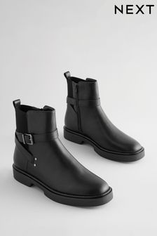 Black Regular/Wide Fit Forever Comfort® Chelsea Buckle Ankle Boots (N69860) | $45