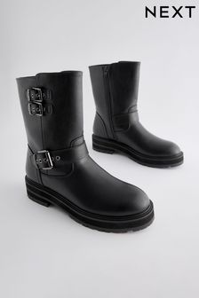 Women s Boots Black Chunky X Wide Footwear Next Luxembourg