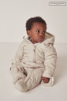 The White Company Natural Recycled Star Pebble Quilted Pramsuit (N70041) | OMR27 - OMR28