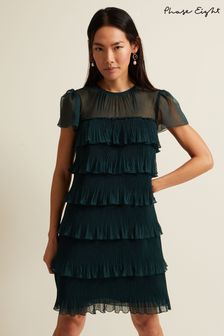 Phase Eight Dark Green Mimi Frill Mini Dress (N70076) | 638 QAR