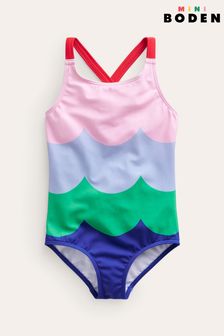 Boden Blue Cross-Back Printed Swimsuit (N70386) | $27 - $30